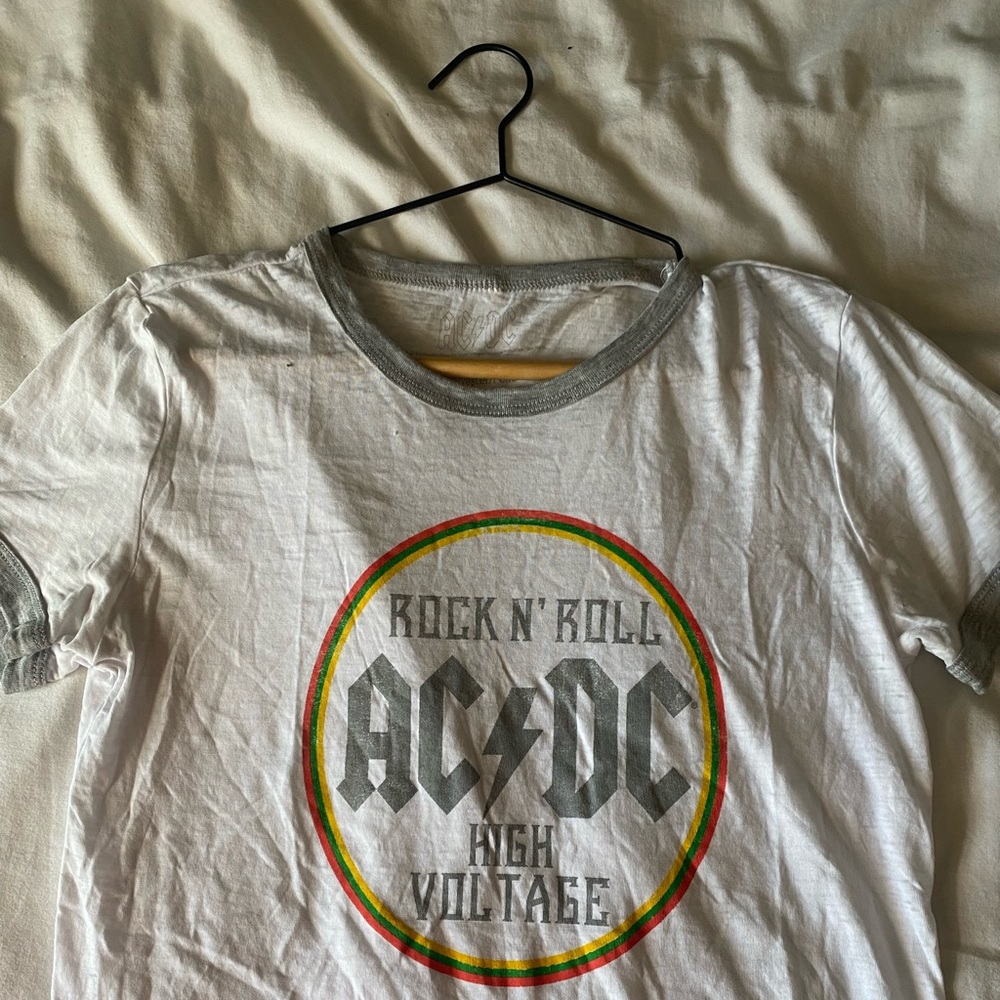 White AC/DC graphic tee